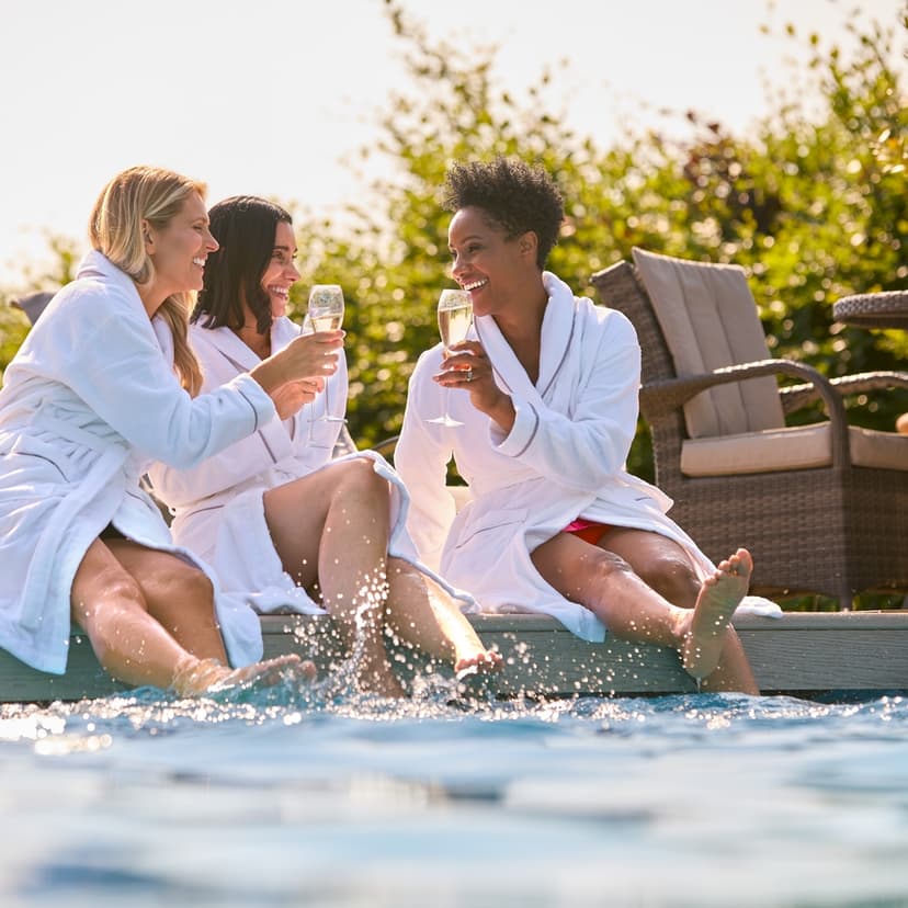 Friends relaxing at the spa